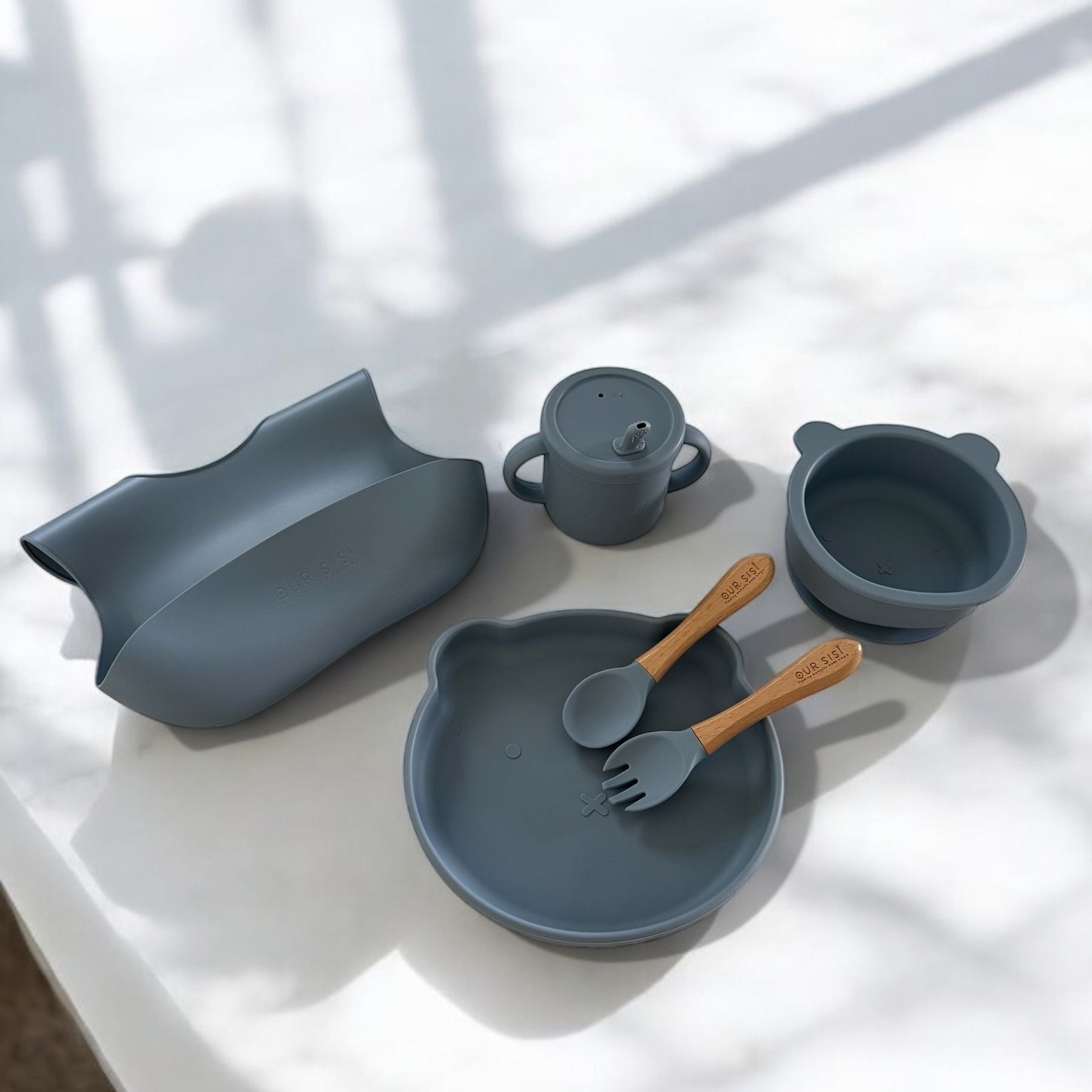 6 Piece Set Silicone Baby Tableware