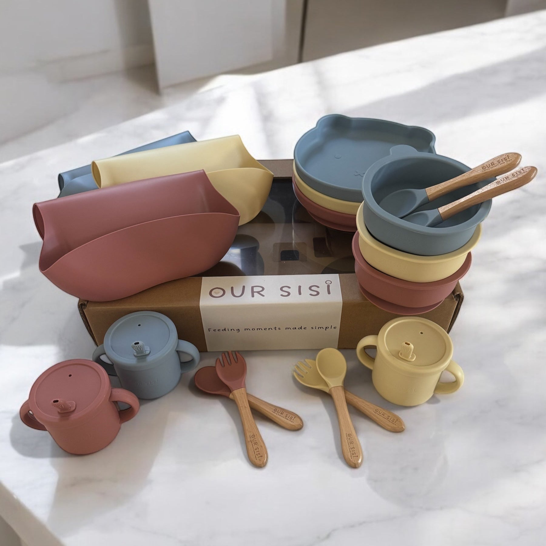 6 Piece Set Silicone Baby Tableware